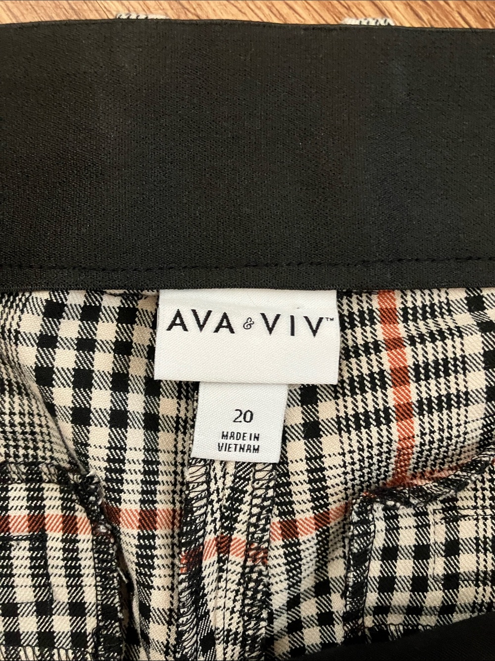 Ava & Viv Plaid Stretch Careerwear Trousers, 20 - Picture 3 of 6